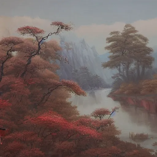 Image similar to landscape painting. Hao Liang.