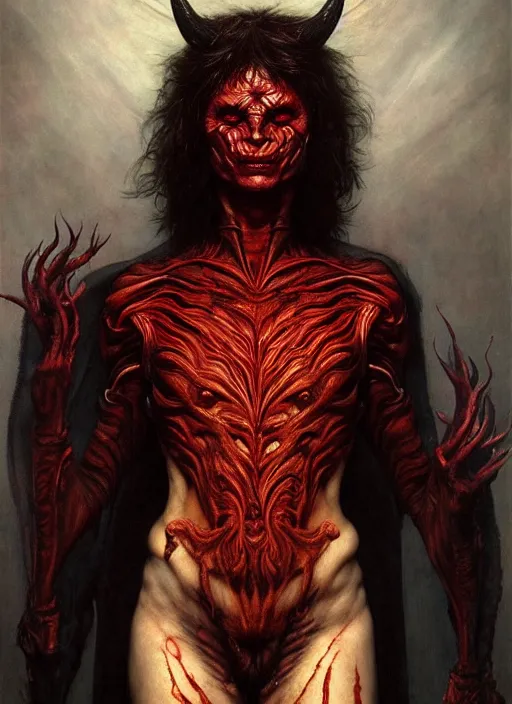 Prompt: fullbody, devil man intricate skin pattern texture, savage, full body, hyper realistic, extremely detailed, dnd character art portrait, dark fantasy art, intricate fantasy painting, dramatic lighting, vivid colors, deviant art, artstation, by edgar maxence and caravaggio and michael whelan and delacroix.