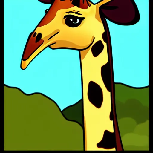 Prompt: cute cartoon giraffe anteater in the African savanna, Ghibli, clipart