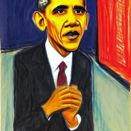 Image similar to obama by edvard munch