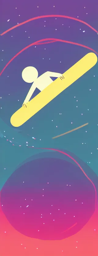 Image similar to “ person floating in space, in the style of kurzgesagt ”