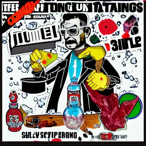 Image similar to cooking crystal meth, stop motion vinyl action figure, plastic, toy, butcher billy style