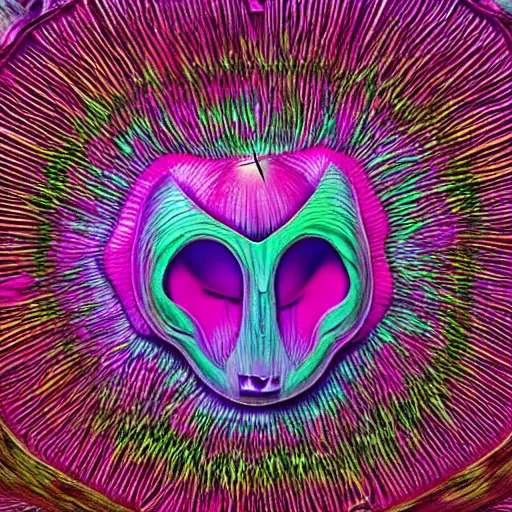 Prompt: layerd 8 legged extraterrestrial galaxy crystal badger cantaloupe seed roadster , by Stanisław Szukalski and Jeff Easley and Warwick Goble , synthwave , pop art , #macro