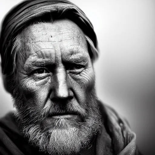 Prompt: obi - wan kenobi closeup by lee jeffries