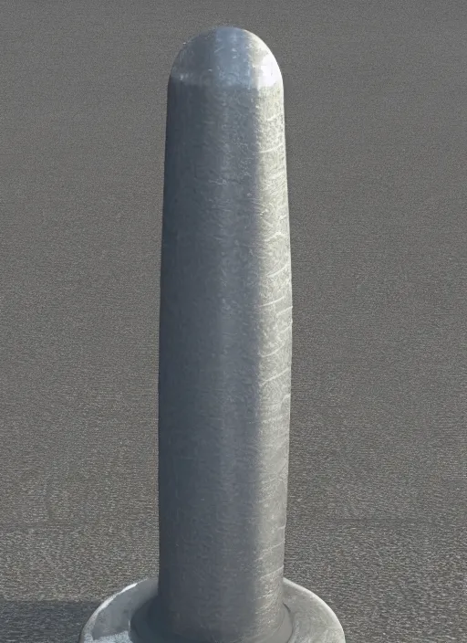 Image similar to highly detailed render of a futuristic metallic stele standing on the road made in unreal engine 4