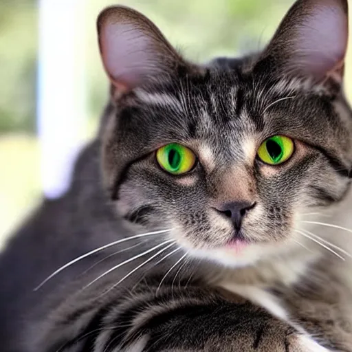 Prompt: a cat with different eye colors