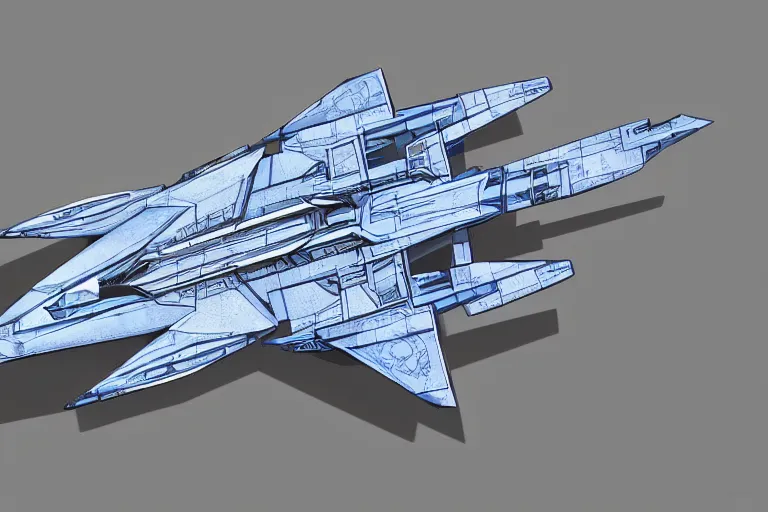 Image similar to top down view of a futuristic jet fighter, very symmetrical, in blueprint style, in the style of will burns, mecha inspired, robotic, highly detailed, artstation, pinterest, deviantart, very realistic, unreal engine