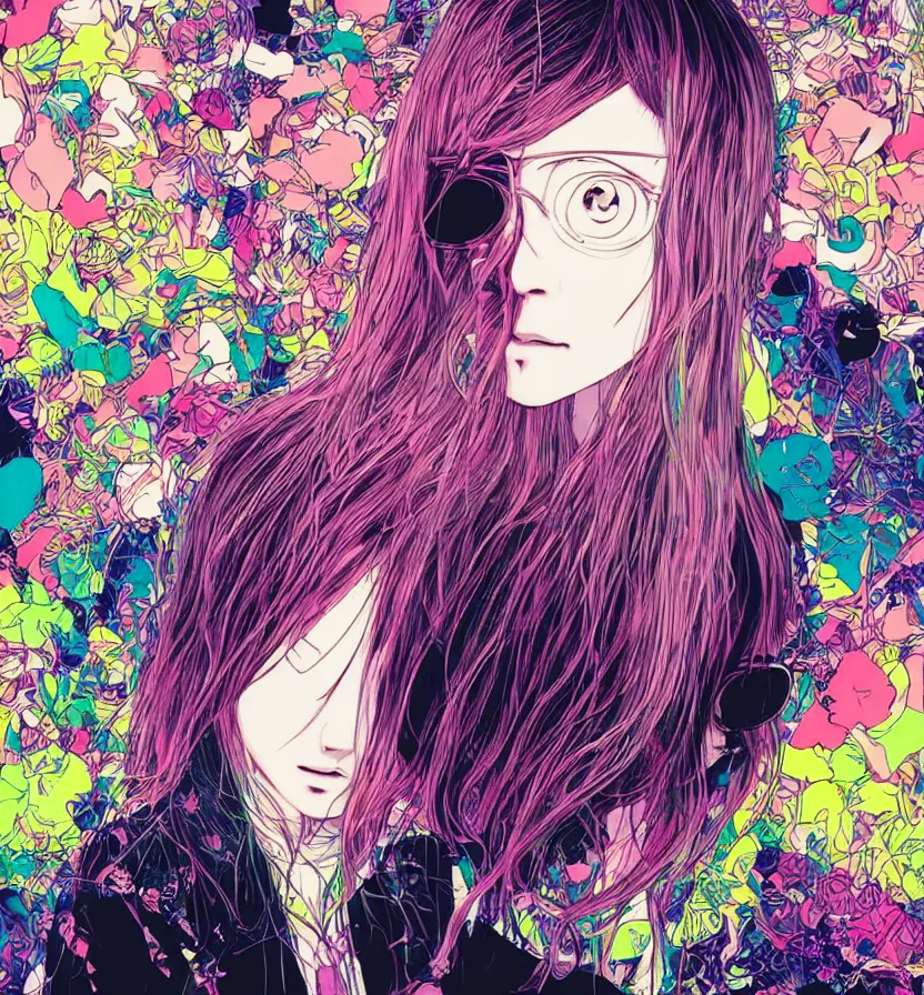 Image similar to a portrait of porter robinson blonde by inio asano, beeple and james jean, hiroyuki takahashi color scheme