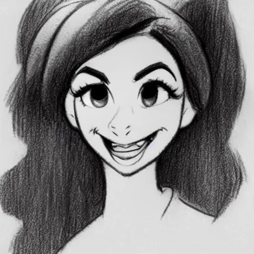 Image similar to milt kahl pencil sketch of victoria justice disney style