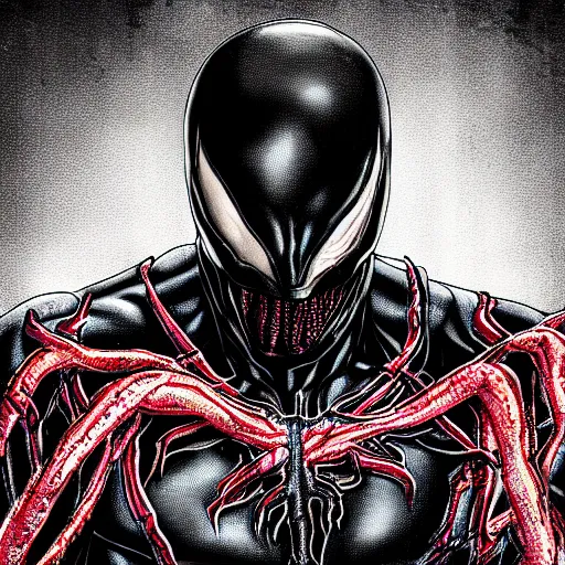 Image similar to eminem as venom, photography, marvel, portrait,