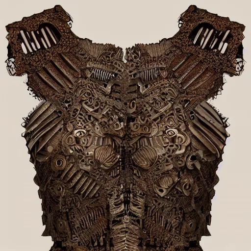 Prompt: chest plate amor, intricate design, inspired by a trilobite