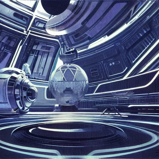 Prompt: Dyson Sphere, cinematic lighting, by Syd Mead, John Harris, Federico Pelat