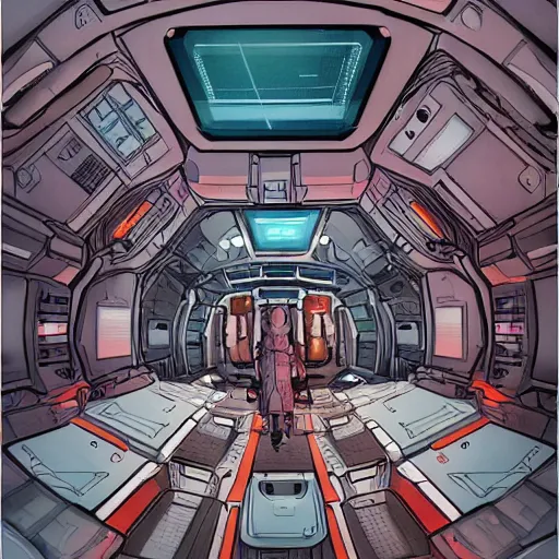 Image similar to one thousand aligned cryogenic pods, spaceship interior, symmetrical, sci-fi, cryogenic pods, many cryogenic pods, interior, 4k, wide shot, matte painting, oil painting, concept art, art station, style of Laurie Greasley and Satoshi Kon