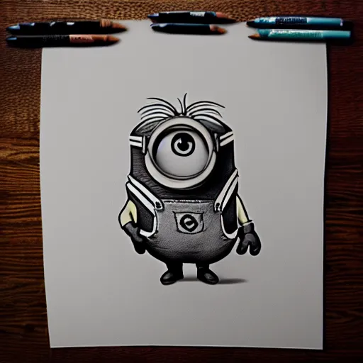 Image similar to hand drawn sketch of a minion