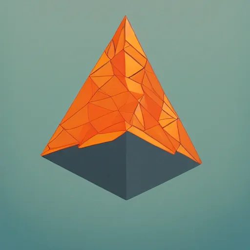 Prompt: pyramid object future orange with white digital art, digital paiting, overcoat art by JC Leyendecker and sachin teng