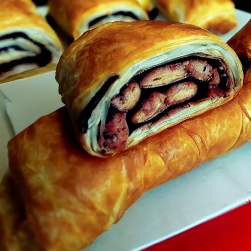 Image similar to ceaseless watcher, turn your gaze upon this wretched greggs sausage roll, horror, disturbing, cosmic, photograph