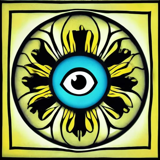 Prompt: an eye, plurality, in the style of the band tool