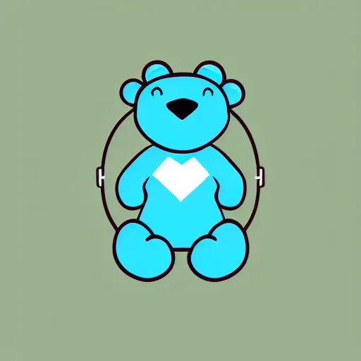 Image similar to podcast vector logo of cute cuddly bear listening to music, podcast, microphone, melodic, dreamy, isometric, adorable, octane render, golden ratio, 4k UHD, iconic design