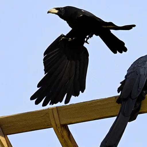 Prompt: A crow hovers over sandmann's head