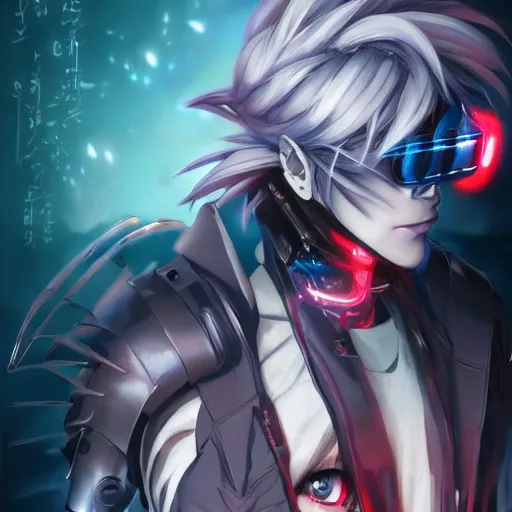 Prompt: An anime portrait of Celldweller in cyberspace, by Stanley Artgerm Lau, WLOP, Rossdraws, James Jean, Andrei Riabovitchev, Marc Simonetti, and Sakimichan, tranding on artstation