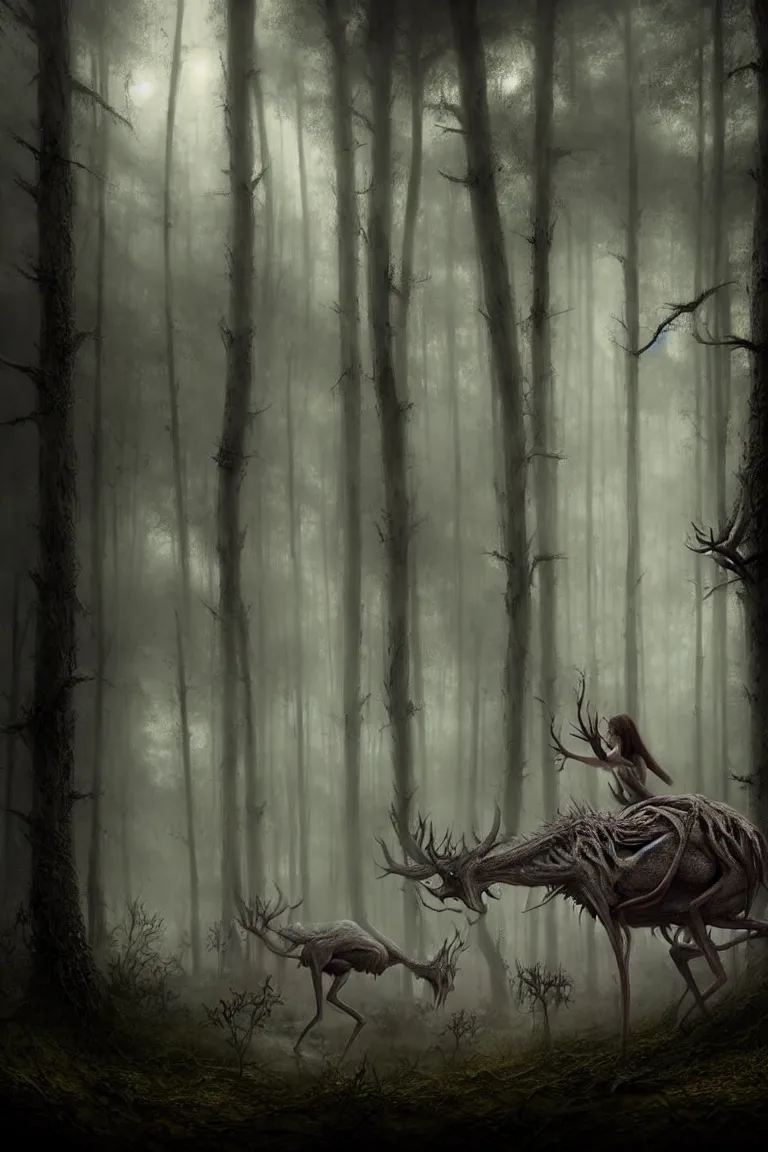 Prompt: epic professional digital art of hungry eyes, ambient taupe light, painted, mysterious, closeup cinematic forest scene, eerie, mythic, detailed, intricate, grand, leesha hannigan, wayne haag, reyna rochin, ignacio fernandez rios, mark ryden, van herpen, artstation, cgsociety, epic, stunning, gorgeous, wow wow detail