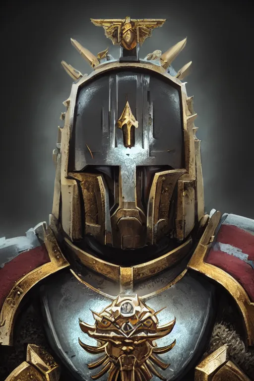 Image similar to armor portrait heros warhammer 4 0 k horus heresy fanart - the primarchs emperor by johannes helgeson animated with vfx concept artist & illustrator global illumination ray tracing hdr fanart arstation zbrush central hardmesh 8 k octane renderer comics stylized