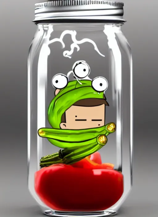 Prompt: homunculus version of elon musk pickled in a jar