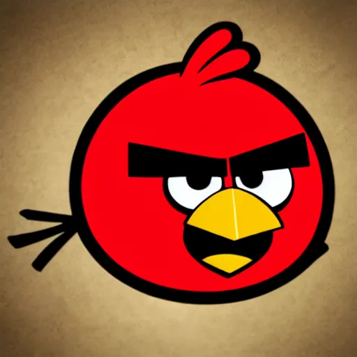 Image similar to ghetto red from angry birds with a gold chain on