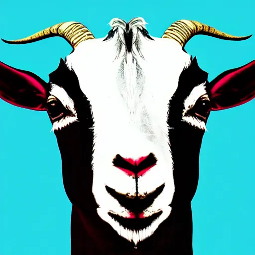 Image similar to goat, portrait, pop art