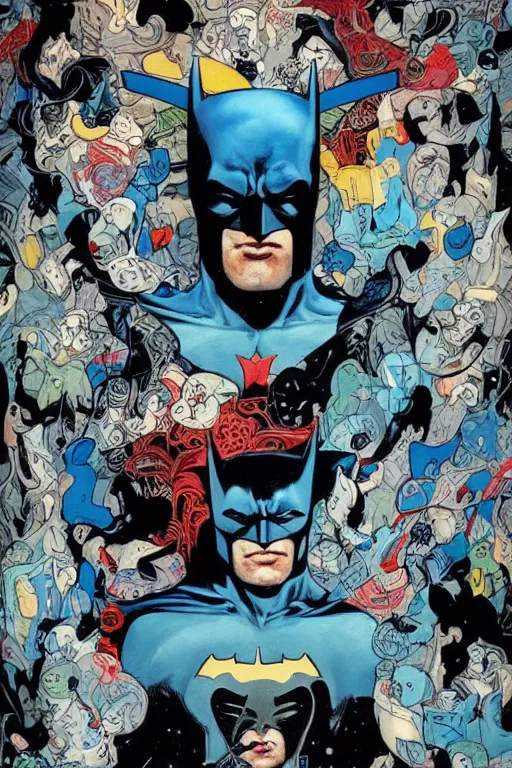 Image similar to a painting by James Jean about Batman, cover art, elegant