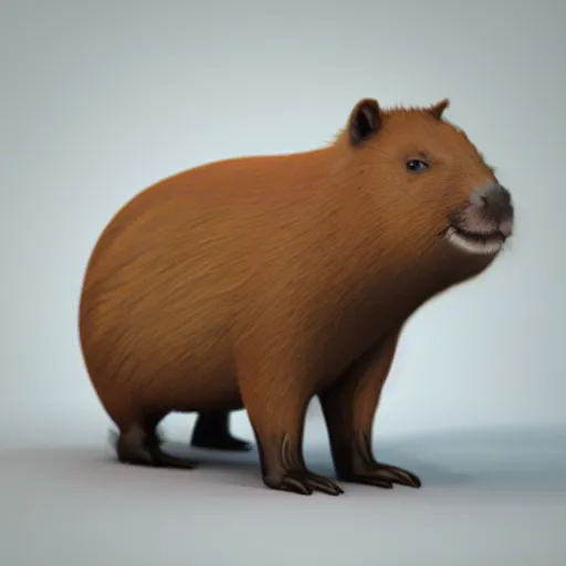 Image similar to Capybara miniature, 3d render