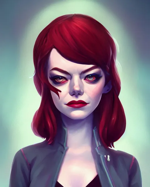 Image similar to a portrait of a beautiful full body Emma Stone vampire, art by lois van baarle and loish and ross tran and rossdraws and sam yang and samdoesarts and artgerm, digital art, highly detailed, intricate, sharp focus, Trending on Artstation HQ, deviantart, unreal engine 5, 4K UHD image