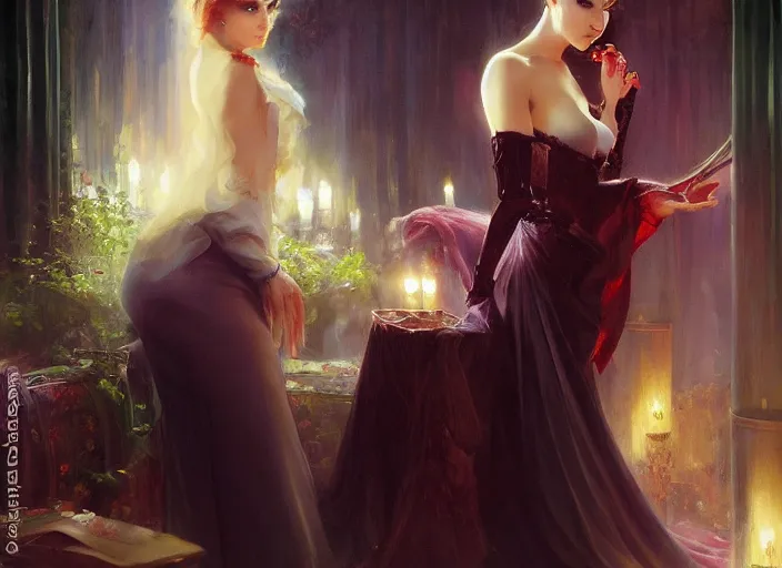 Prompt: vampire nobility by wlop and vladimir volegov and alexander averin and delphin enjolras and daniel f. gerhartz