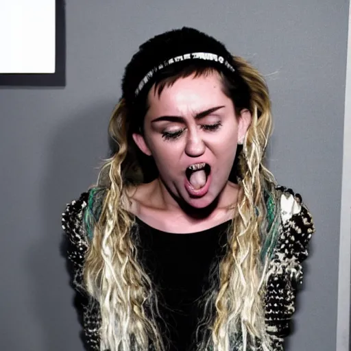Prompt: Miley Cryus derpface