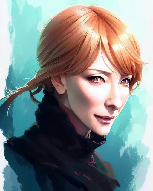 Image similar to cate blanchett, portrait shinkai makoto studio ghibli studio key hideaki anno sakimichan stanley artgerm lau rossdraws james jean marc simonetti elegant highly detailed digital painting artstation pixiv