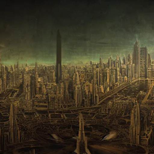 Prompt: alien city by leonardo davinci, 4 k