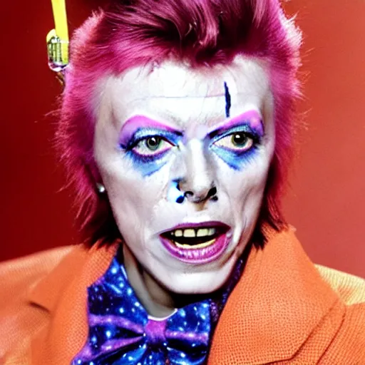 Image similar to David Bowie as Willy Wonka