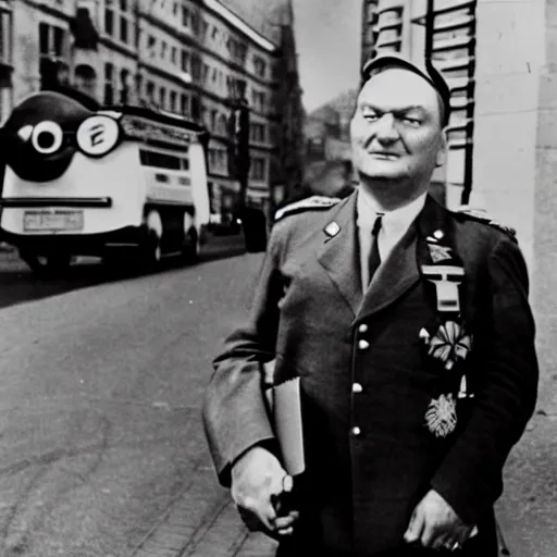 Image similar to herman goering in the style of postman pat tv show