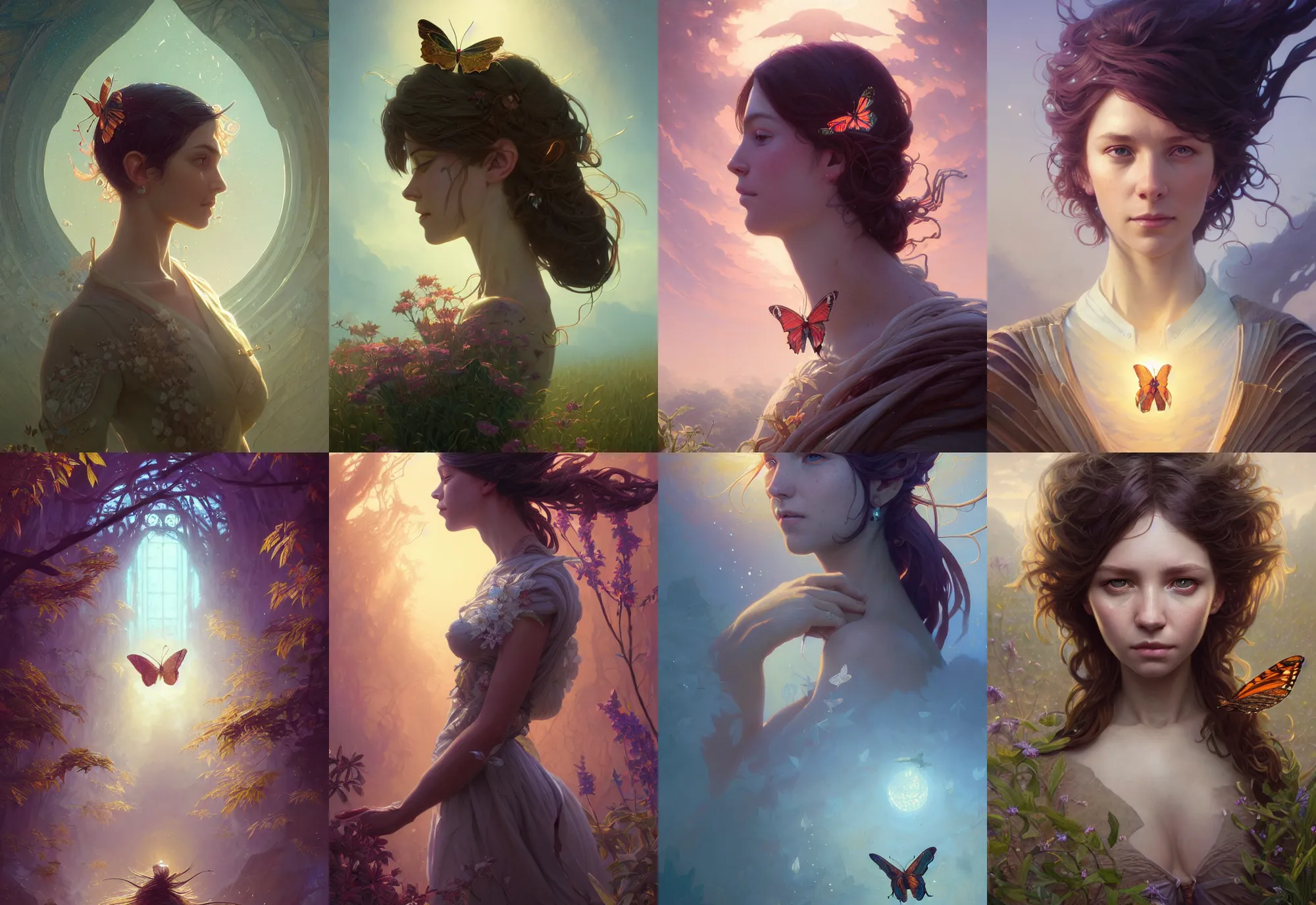 Prompt: highly detailed portrait of a butterfly, stephen bliss, unreal engine, fantasy art by greg rutkowski, loish, rhads, ferdinand knab, makoto shinkai and lois van baarle, ilya kuvshinov, rossdraws, tom bagshaw, alphonse mucha, global illumination, radiant light, detailed and intricate environment