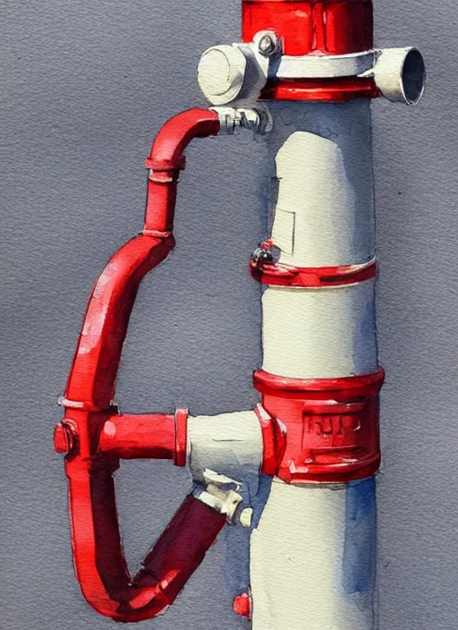 Image similar to concept art of a hydrant, pinterest, artstation trending, behance, watercolor, by coby whitmore, silver, laser light,