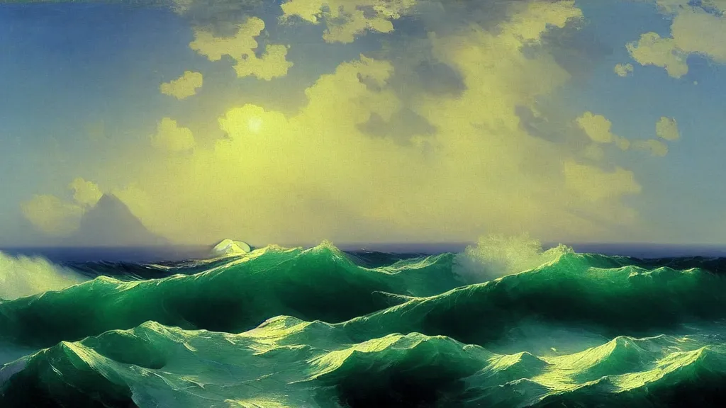 Image similar to ocean waves by ivan aivazovsky, by joaquin sorolla, 4 k resolution