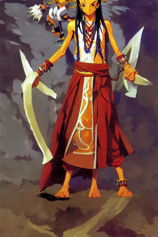 Prompt: vajrakilaya dzogchen shaman king, character concept art by craig mullins and andreas rocha