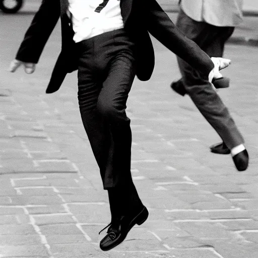 Image similar to ministry of silly walks by Mick Jagger