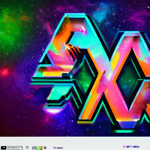 Image similar to a and w vaporwave logo, colorful, digital art, cosmic, 3 d high definition, trending on art station, photorealistic, high resolution, 8 k, octane, hyper detailed, insane details, intricate, elite, ornate, elegant trend, highly detailed and intricate, sharp focus, photography, unreal engine