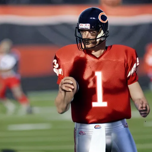 Image similar to a bottle of coca cola as the starting quarterback for the chicago bears