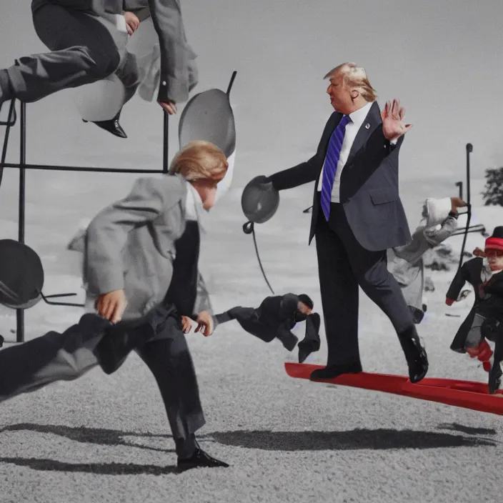 Prompt: donald trump playing in playground, detailed sharp photo