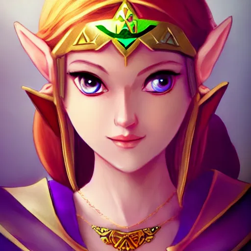 Image similar to zelda, zelda, zelda beautiful girl by Sam Yang