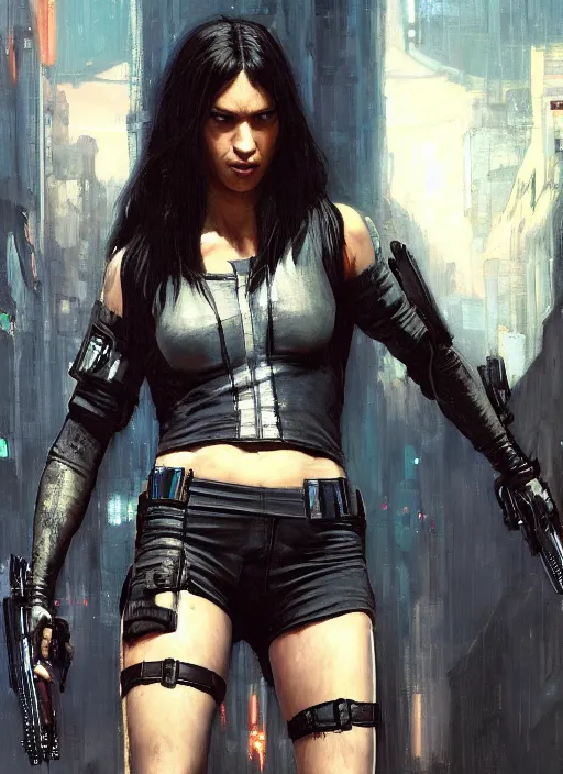 Prompt: x - 2 3 as a cyberpunk assassin in a cyberpunk stealth suit ( blade runner 2 0 4 9, cyberpunk 2 0 7 7 ). orientalist portrait by john william waterhouse and james gurney and theodore ralli and nasreddine dinet, oil on canvas. cinematic, hyper realism, realistic proportions, dramatic lighting, high detail 4 k