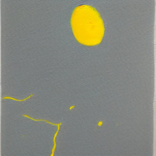 Prompt: A wave of color invades grayscale Paris, egg yolk crayon painting by alexander calder