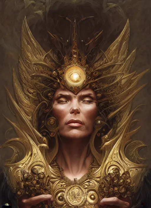 Image similar to judgement of god, shamanic poste, elegant, highly detailed, centered, digital painting, artstation, concept art, smooth, sharp focus, illustration, artgerm, tomasz alen kopera, peter mohrbacher, donato giancola, joseph christian leyendecker, wlop, frank frazetta